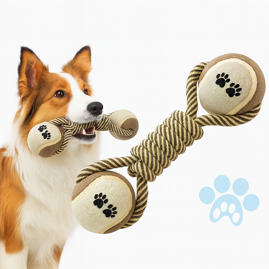 Pet Toy - Cotton Rope Tennis Ball for Chewing Dogs