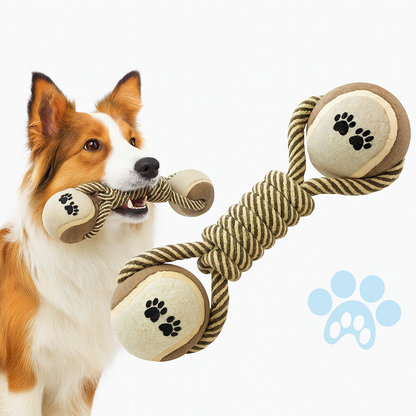 Pet Toy - Cotton Rope Tennis Ball for Chewing Dogs